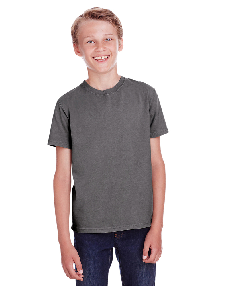 comfortwash by hanes gdh175 youth 5.5 oz., 100% ring spun cotton garment-dyed t-shirt Front Fullsize