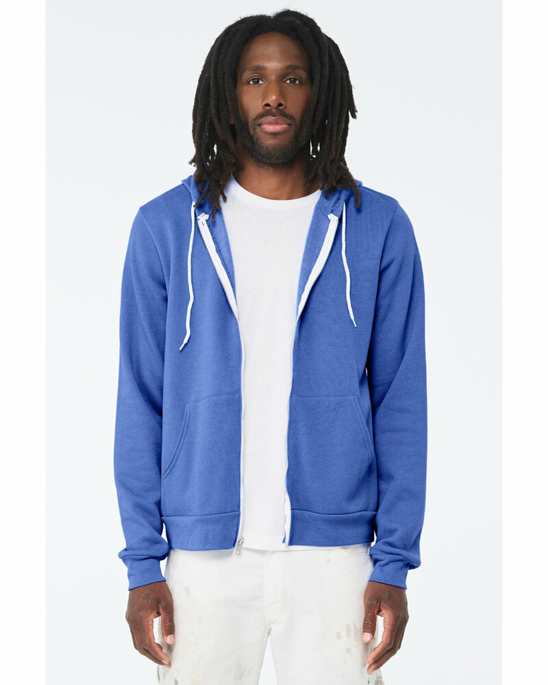Bella + Canvas 3739 Unisex Sponge Fleece Full-Zip Hooded Sweatshirt Front Fullsize"