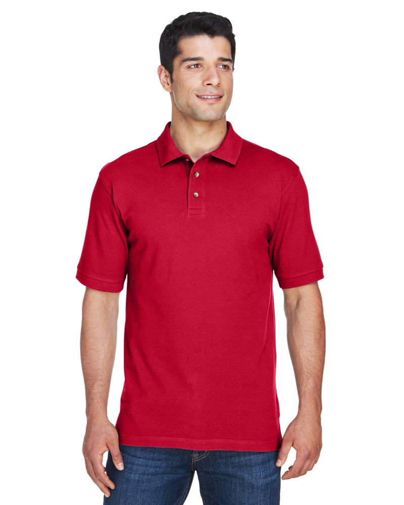 Harriton M200 Men's 6 oz. Ringspun Cotton Piqué Short-Sleeve Polo Front Fullsize"