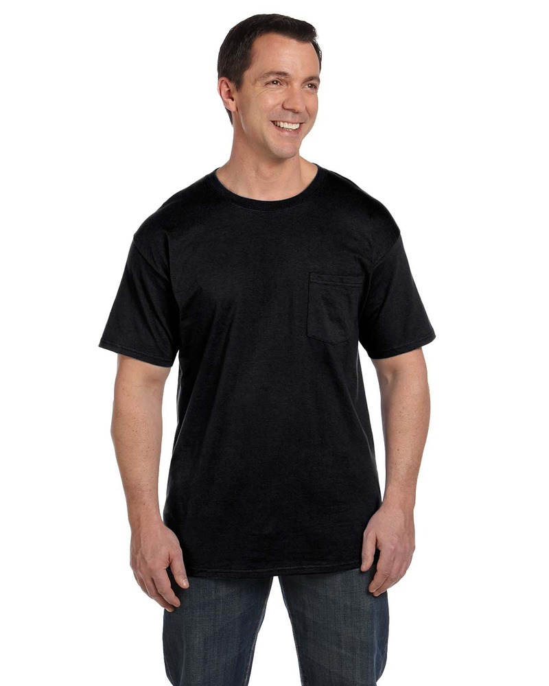 hanes 5190p adult beefy-t® with pocket Front Fullsize