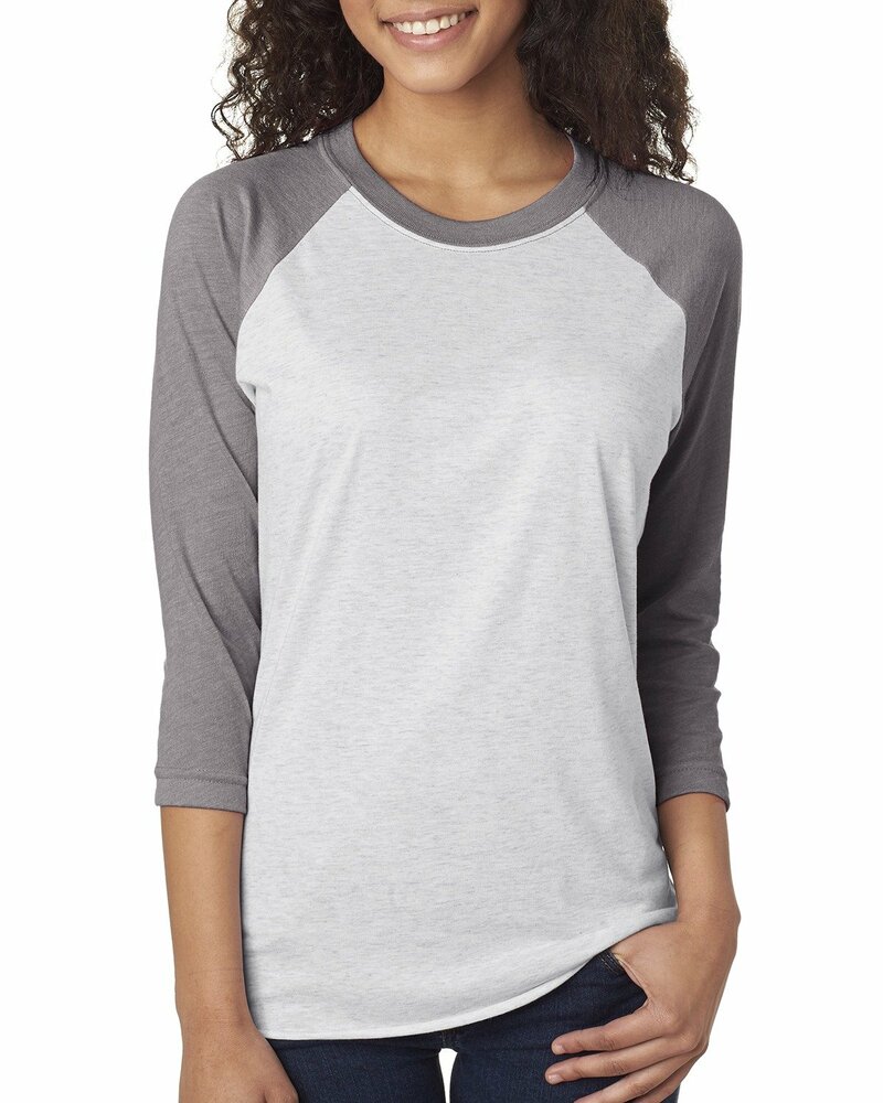 Next Level 6051 Unisex Tri-Blend 3/4-Sleeve Raglan T-Shirt Front Fullsize"