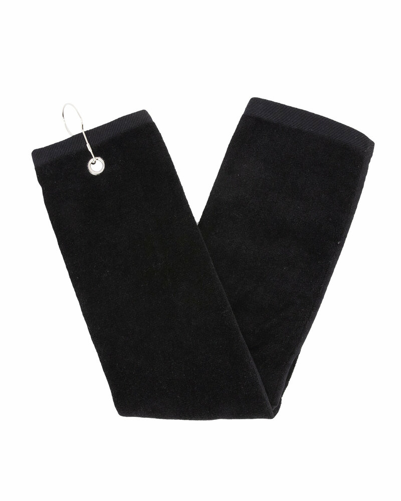 Carmel Towel Company C162523TGH Trifold Golf Towel with Grommet and Hook Front Fullsize"