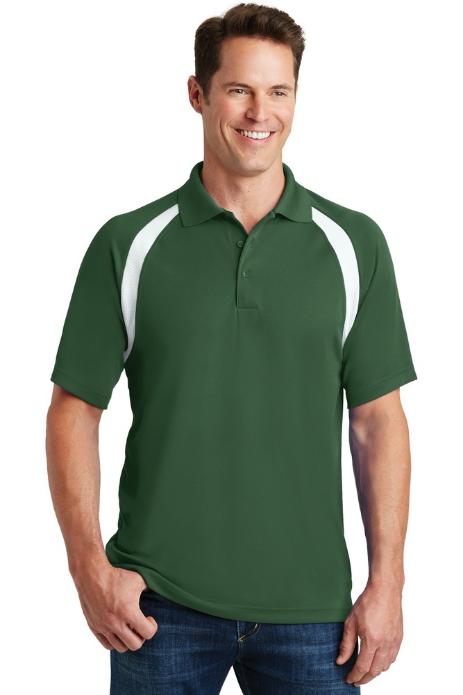 sport-tek t476 dry zone ® colorblock raglan polo Front Fullsize