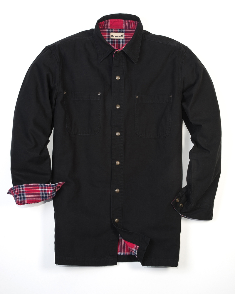 backpacker bp7006t men's tall canvas shirt jacket with flannel lining Front Fullsize