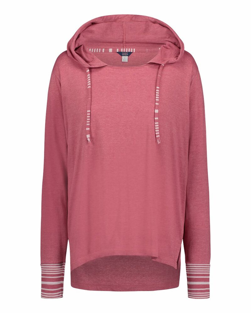 mv sport w19439 women's heathered jersey hooded tunic Front Fullsize
