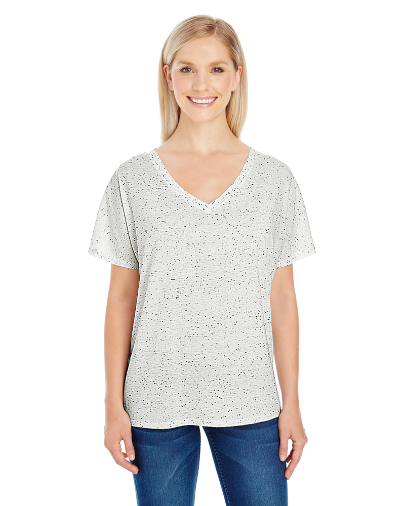 threadfast apparel 203fv ladies' triblend fleck short-sleeve v-neck t-shirt Front Fullsize