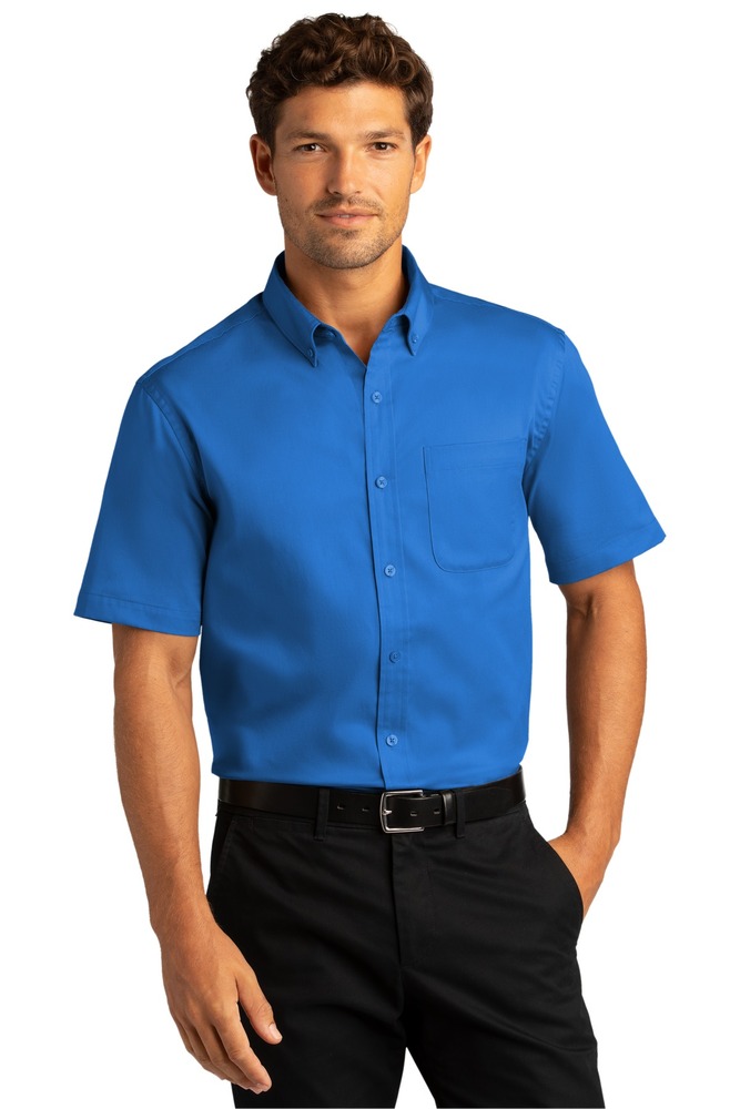 port authority w809 short sleeve superpro ™ react ™ twill shirt Front Fullsize