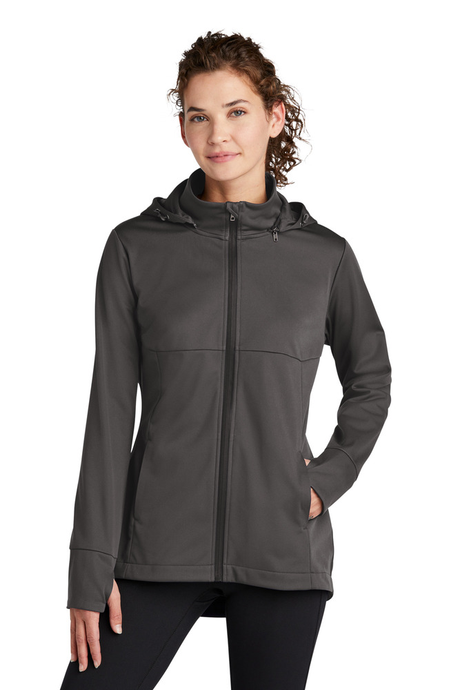 Sport-Tek LST980 Ladies Hooded Soft Shell Jacket Front Fullsize"