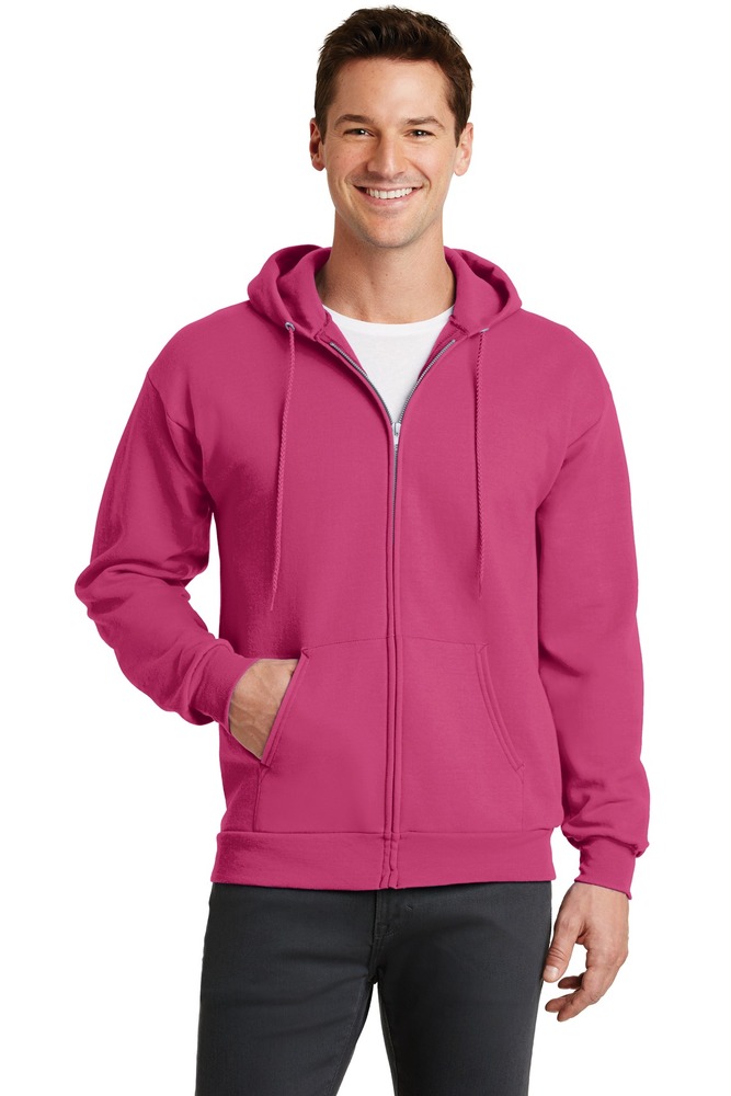 Port & Company PC78ZH Core Fleece Full-Zip Hooded Sweatshirt Front Fullsize"