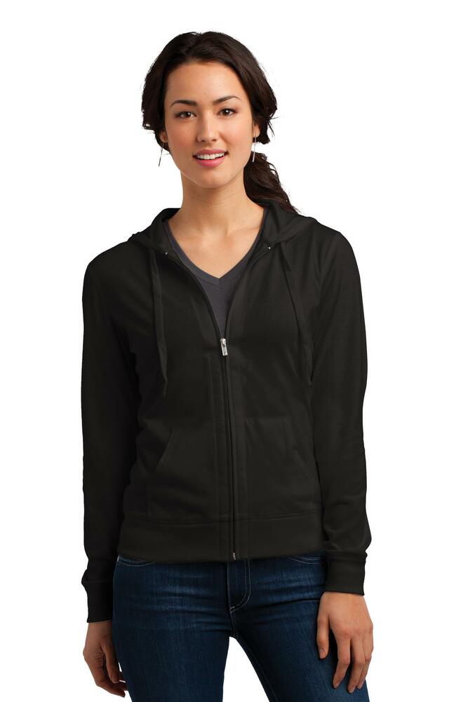 district dt2100 women's fitted jersey full-zip hoodie Front Fullsize