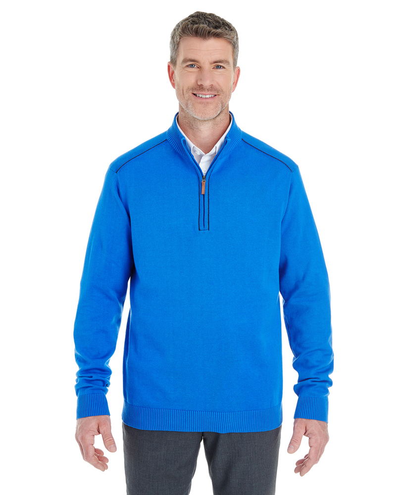 devon & jones dg478 men's manchester fully-fashioned quarter-zip sweater Front Fullsize