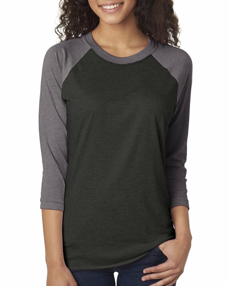 Next Level 6051 Unisex Tri-Blend 3/4-Sleeve Raglan T-Shirt Front Fullsize"