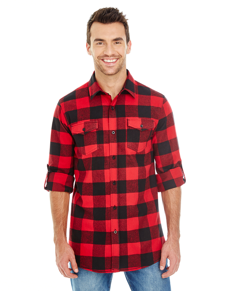 burnside b8210 men's plaid flannel shirt Front Fullsize