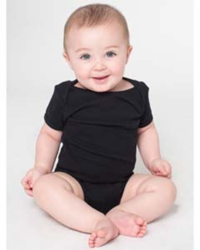 american apparel 4001w infant baby rib short-sleeve one-piece Front Fullsize