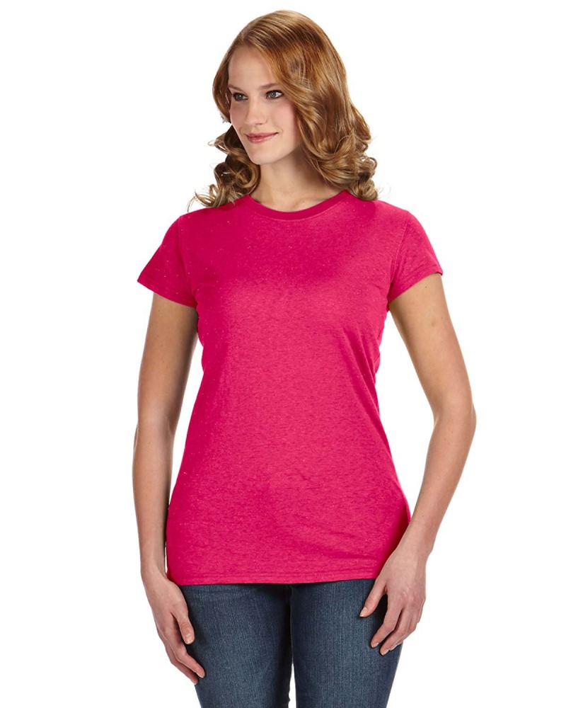 j america ja8138 ladies' glitter t-shirt Front Fullsize