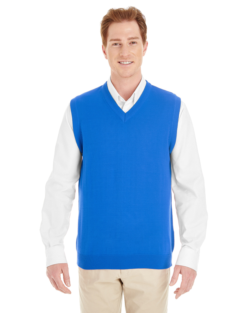 harriton m415 men's pilbloc™ v-neck sweater vest Front Fullsize