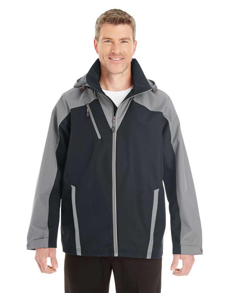 north end ne700 men's embark interactive colorblock shell with reflective printed panels Front Fullsize