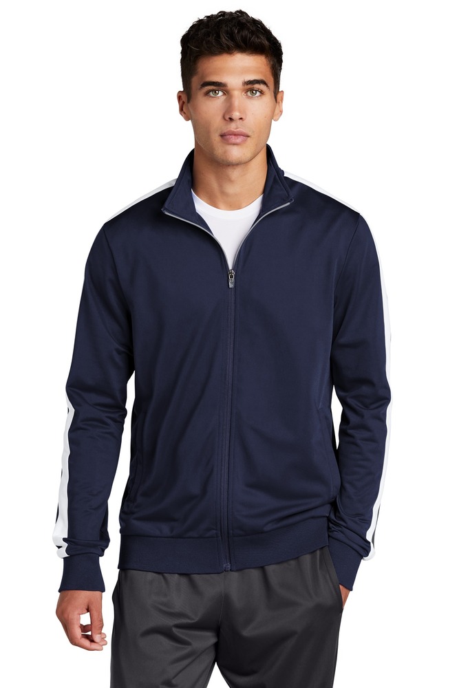 sport-tek jst94 tricot track jacket Front Fullsize