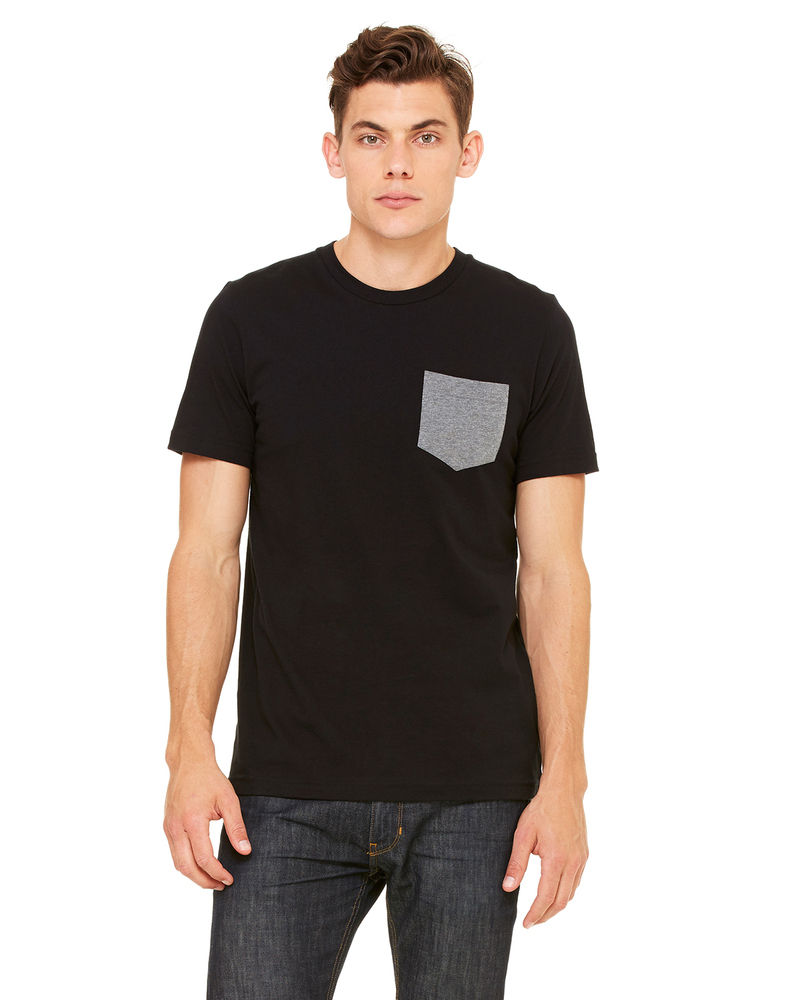 Bella + Canvas 3021 Men's Jersey Short Sleeve Pocket Tee Front Fullsize"