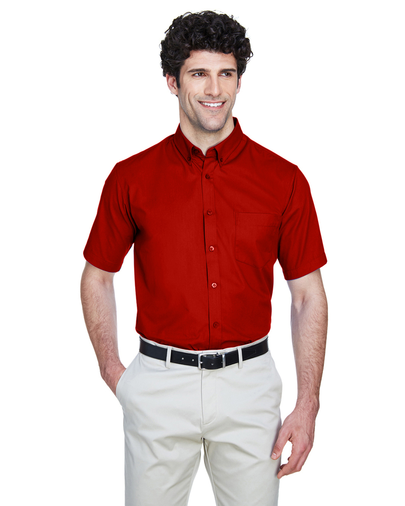 core 365 88194 men's optimum short-sleeve twill shirt Front Fullsize