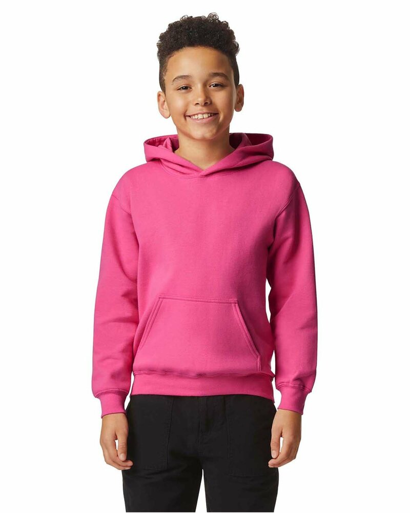 Gildan SF500B Youth Softstyle Midweight Fleece Hooded Sweatshirt Front Fullsize"