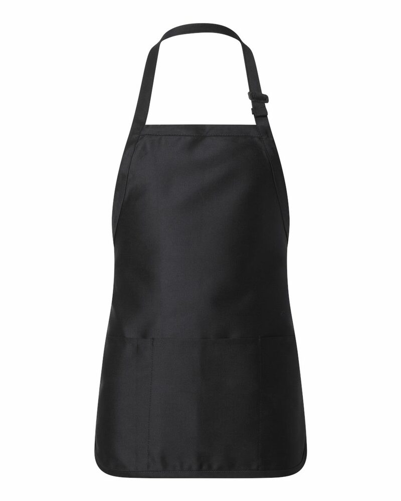 q-tees q4250 full-length apron with pouch pocket Front Fullsize