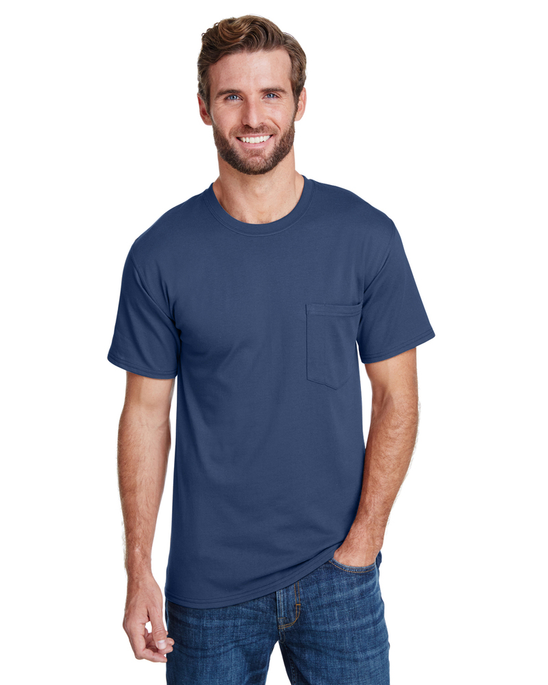 hanes w110 adult workwear pocket t-shirt Front Fullsize