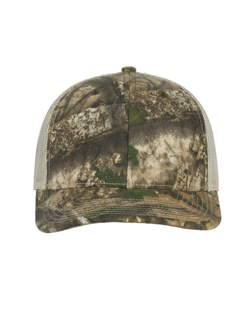 outdoor cap oc771c structured camo trucker with solid mesh back hat Front Fullsize