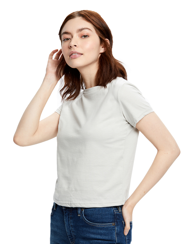 us blanks us521 ladies' short sleeve crop t-shirt Front Fullsize