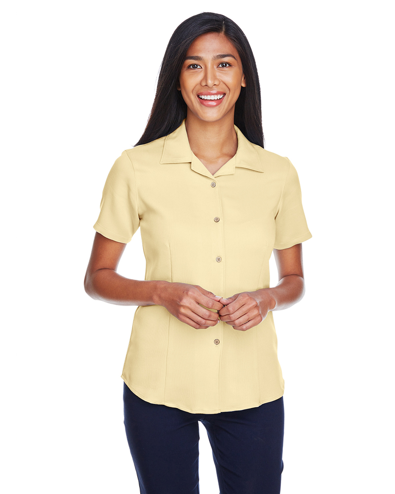 Harriton M570W Ladies' Bahama Cord Camp Shirt Front Fullsize"