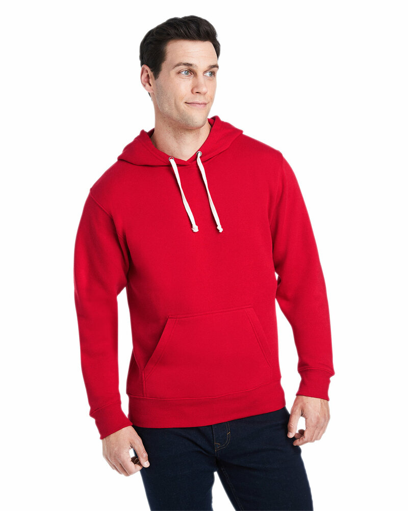 j america ja8871 adult triblend pullover fleece hooded sweatshirt Front Fullsize