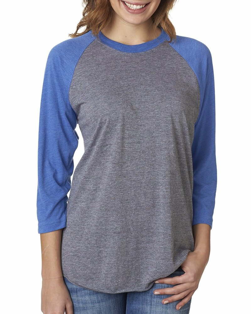 Next Level 6051 Unisex Tri-Blend 3/4-Sleeve Raglan T-Shirt Front Fullsize"