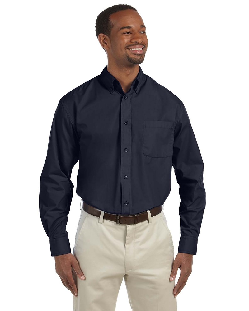 Harriton M510T Men's Tall 3.1 oz. Essential Poplin Front Fullsize"
