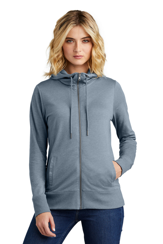 District DT673 Women's Featherweight French Terry ™ Full-Zip Hoodie Front Fullsize"