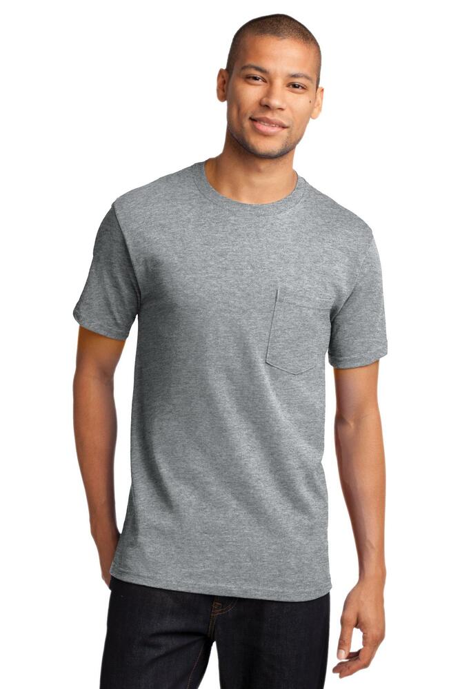 port & company pc61p essential pocket tee Front Fullsize