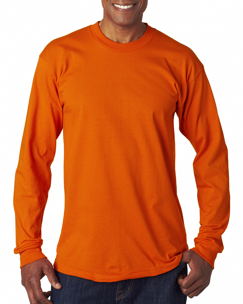 Bayside BA6100 Adult 6.1 oz., 100% Cotton Long Sleeve T-Shirt Front Fullsize"