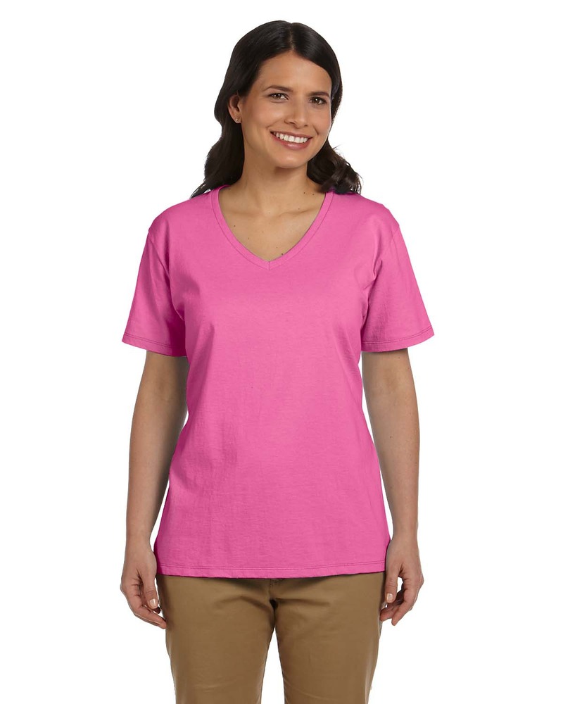 hanes 5780 ladies comfortsoft ® v-neck t-shirt Front Fullsize