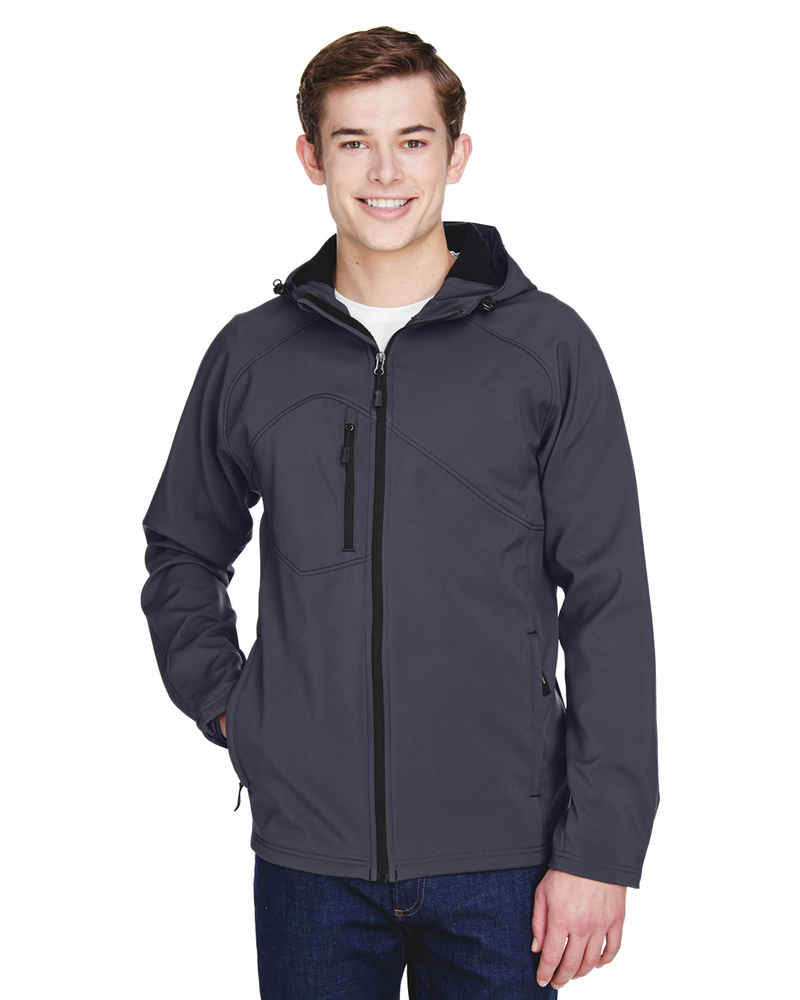 north end 88166 men's prospect two-layer fleece bonded soft shell hooded jacket Front Fullsize