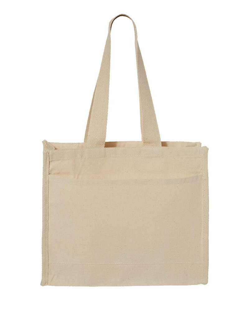 Q-Tees Q1100 | 14L Tote with Contrast-Color Handles | ShirtSpace