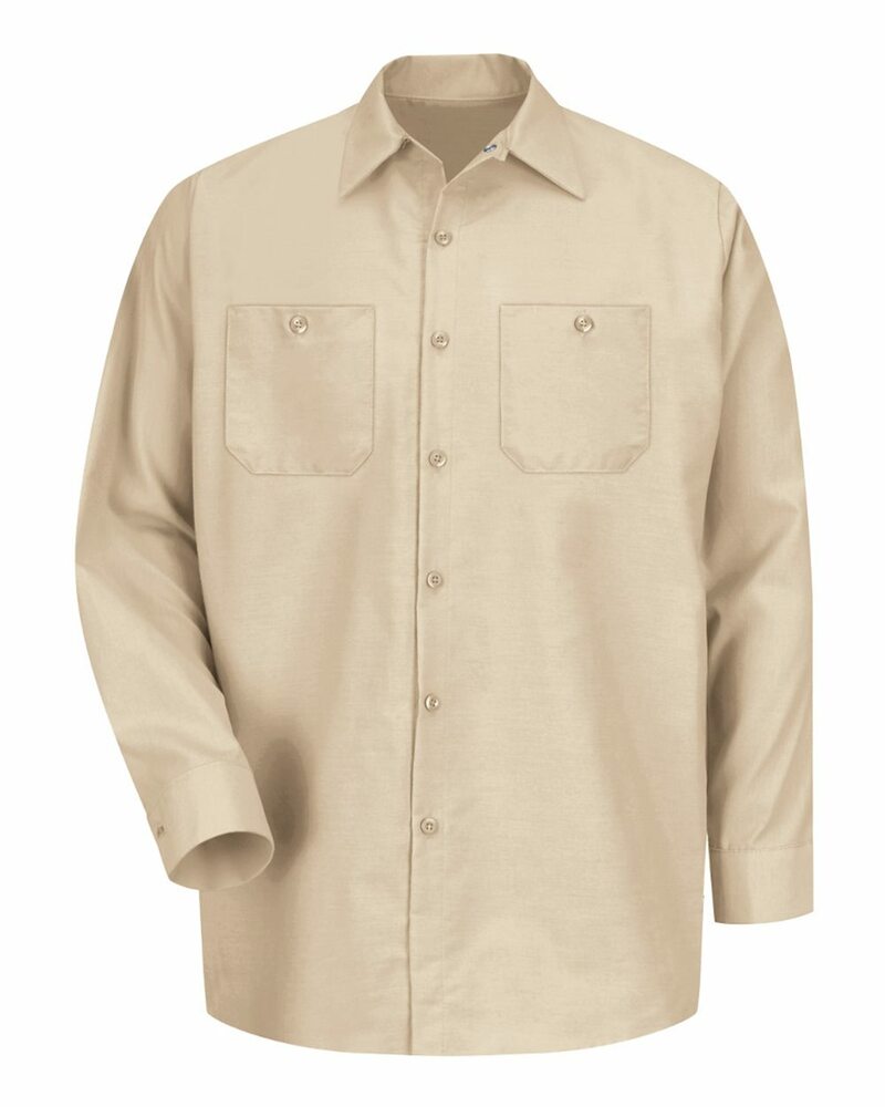 red kap sp14long long size, long sleeve industrial work shirt Front Fullsize