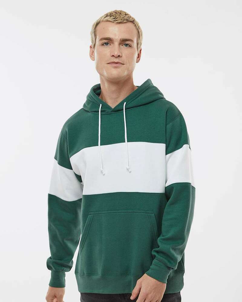 mv sport 22709 classic fleece colorblocked hooded sweatshirt Front Fullsize