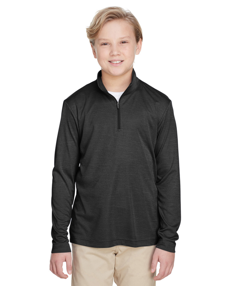 Team 365 TT31HY Youth Zone Sonic Heather Performance Quarter-Zip Front Fullsize"