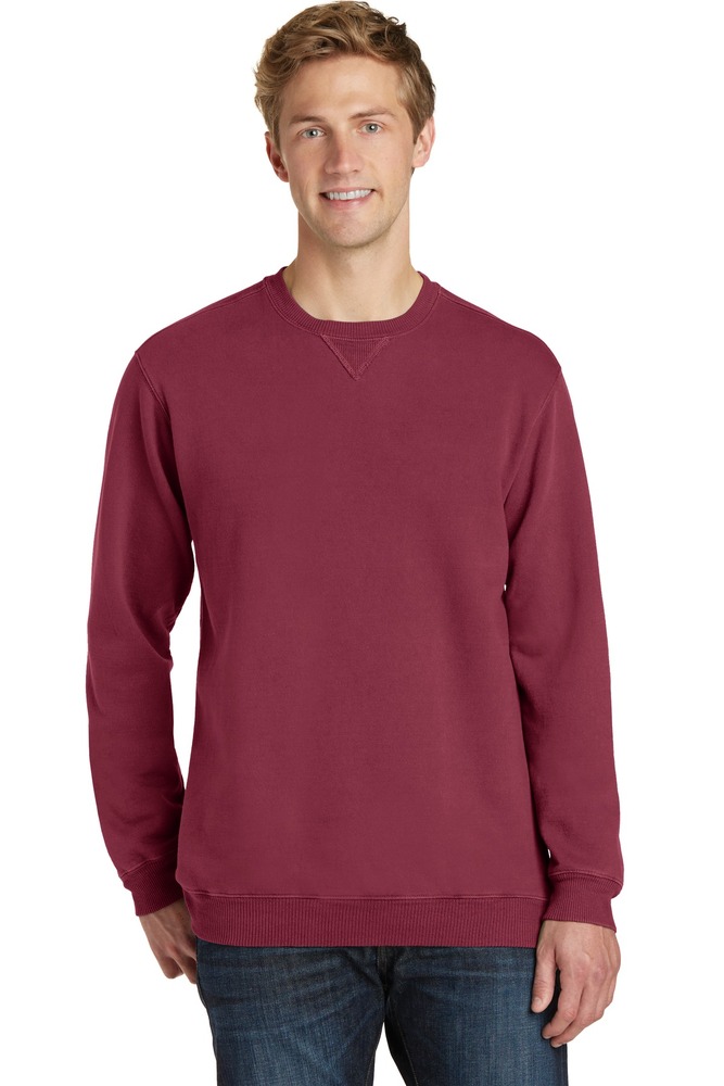 Port & Company PC098 Beach Wash ® Garment-Dyed Crewneck Sweatshirt Front Fullsize"