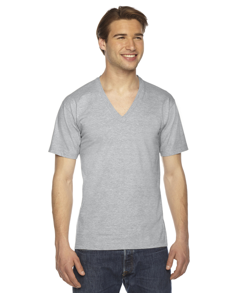 American Apparel 2456 Unisex USA Made Fine Jersey Short-Sleeve V-Neck T-Shirt Front Fullsize"