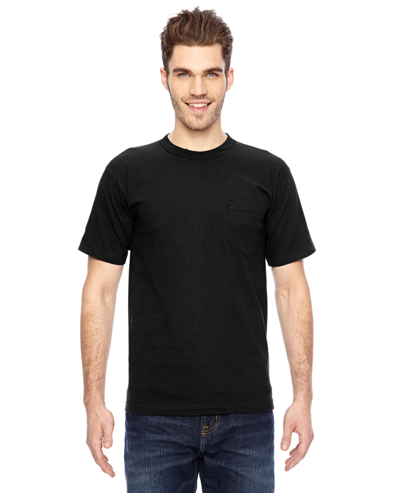 bayside ba7100 adult 6.1 oz., 100% cotton pocket t-shirt Front Fullsize