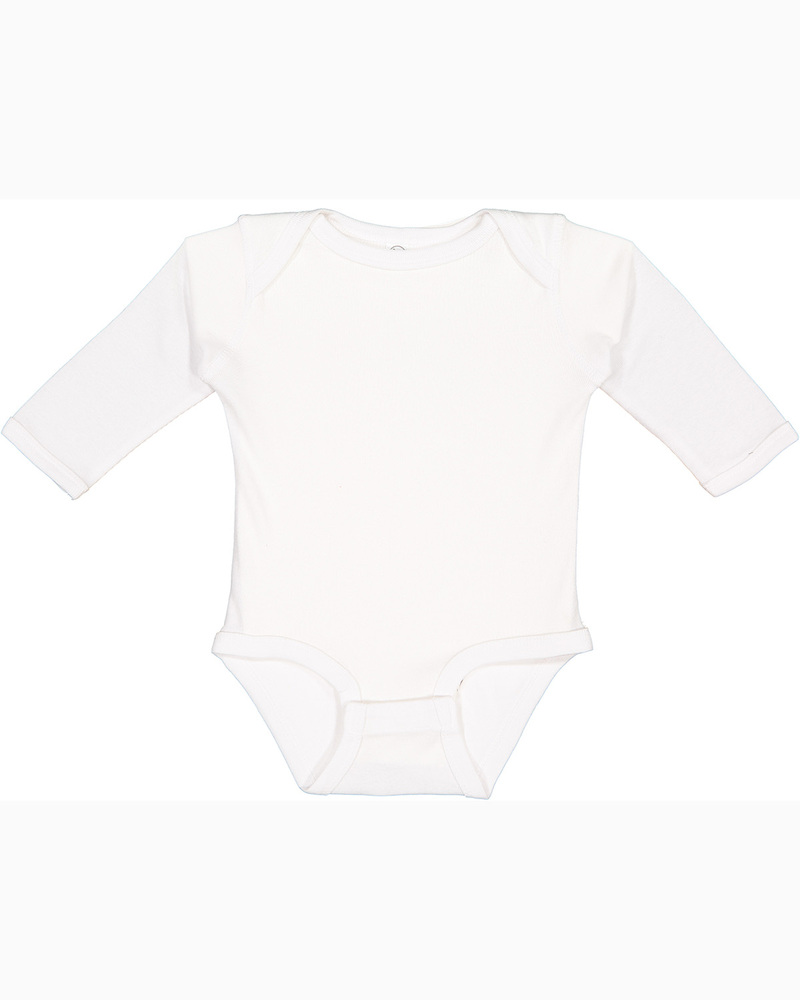 rabbit skins 4411 infant long sleeve baby rib bodysuit Front Fullsize