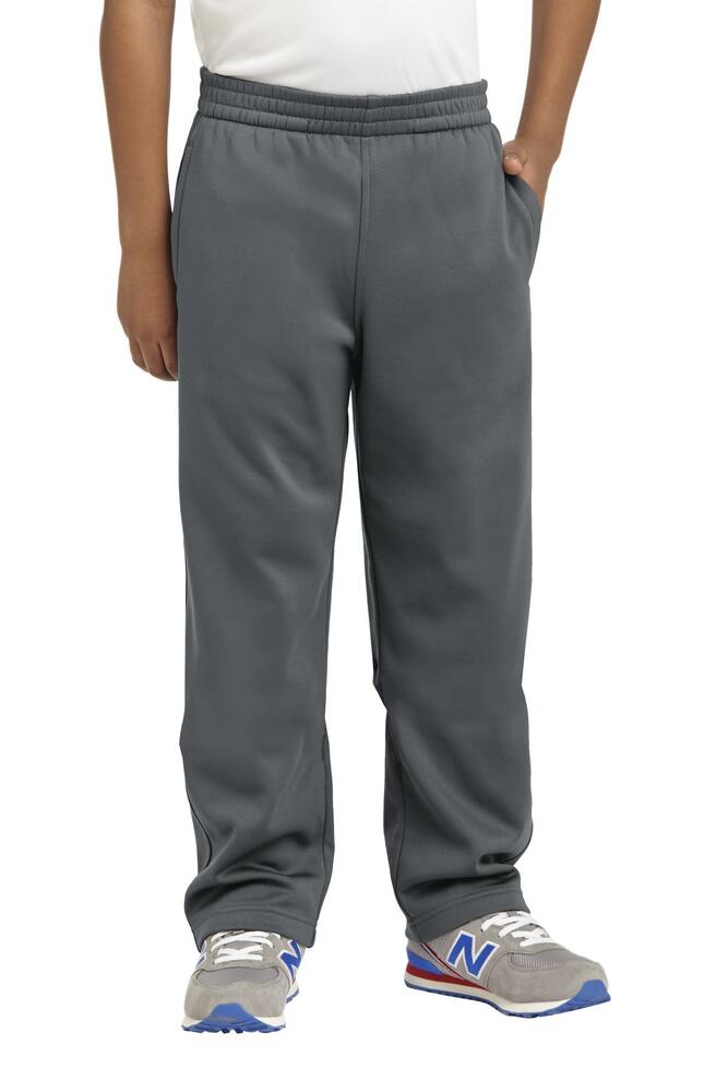sport-tek yst237 youth sport-wick ® fleece pant Front Fullsize