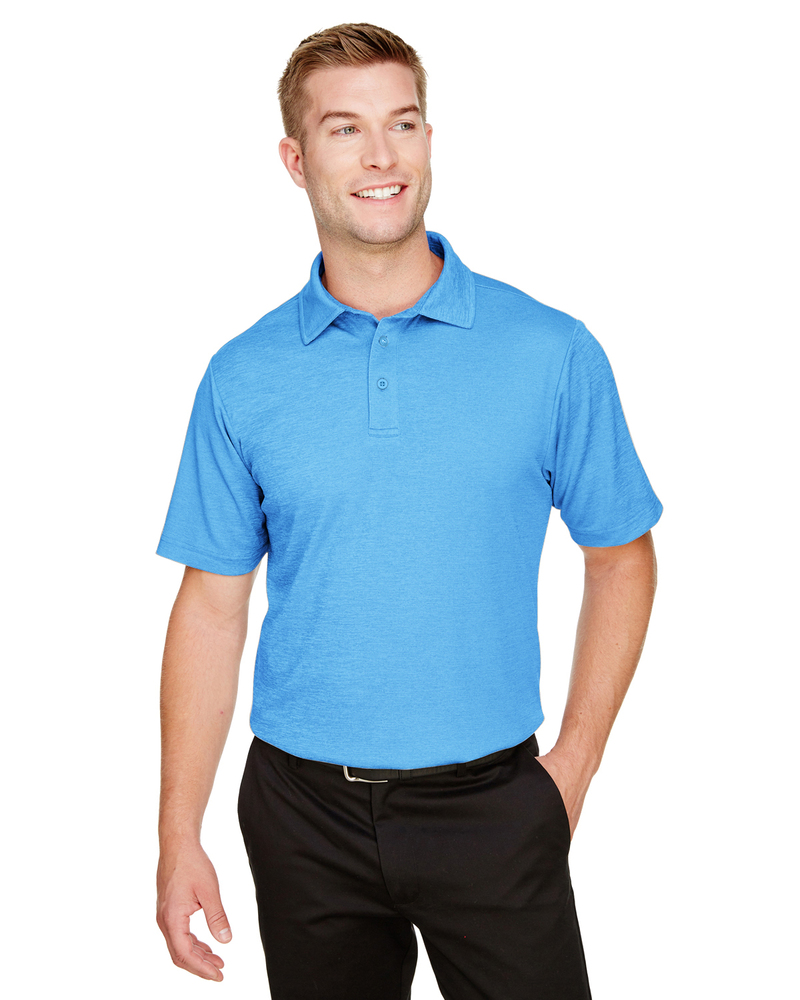Devon & Jones DG22 CrownLux Performance™ Men's Address Melange Polo Front Fullsize"