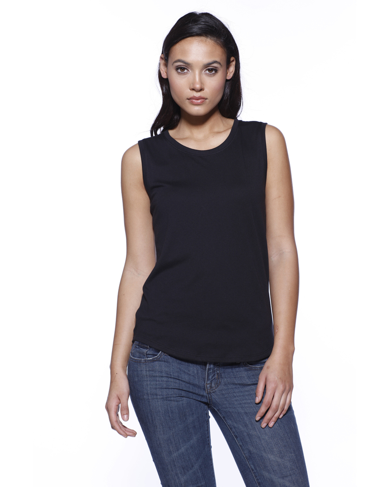 startee st1452 ladies' cvc sleeveless t-shirt Front Fullsize