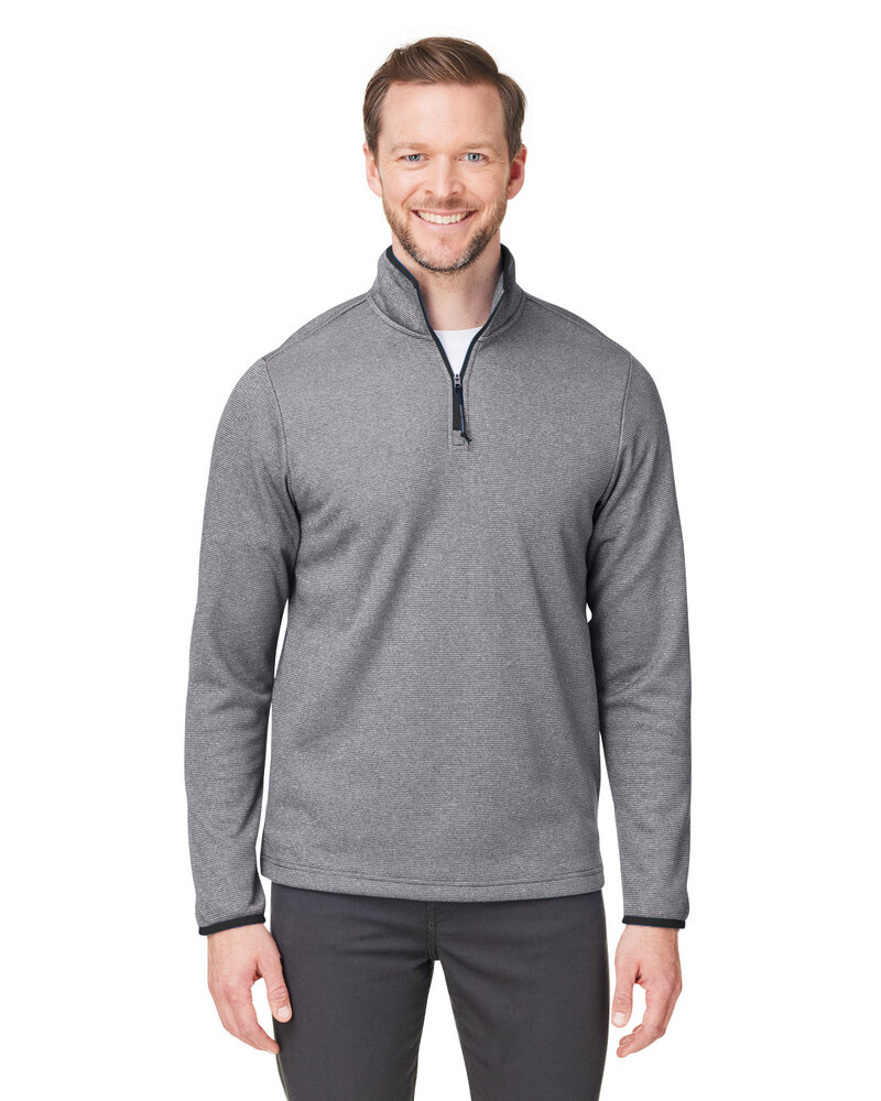 core365 ce73 men's venture heathered stripe quarter-zip Front Fullsize